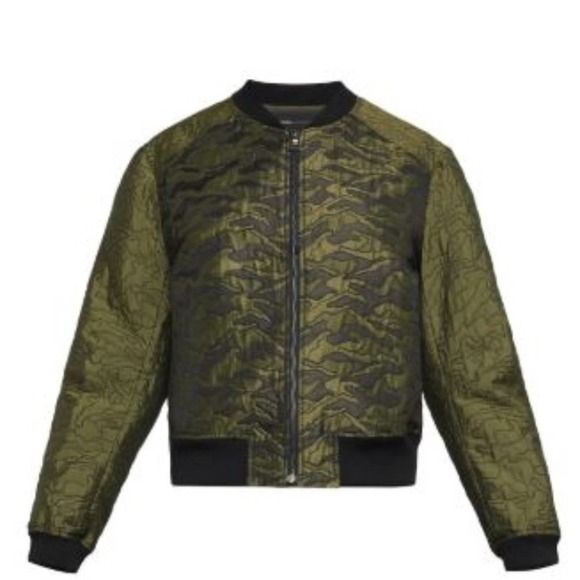 BCBGMaxAzria Green Gibson Camouflage Bomber Jacket Size XXS-New - Picture 10 of 16